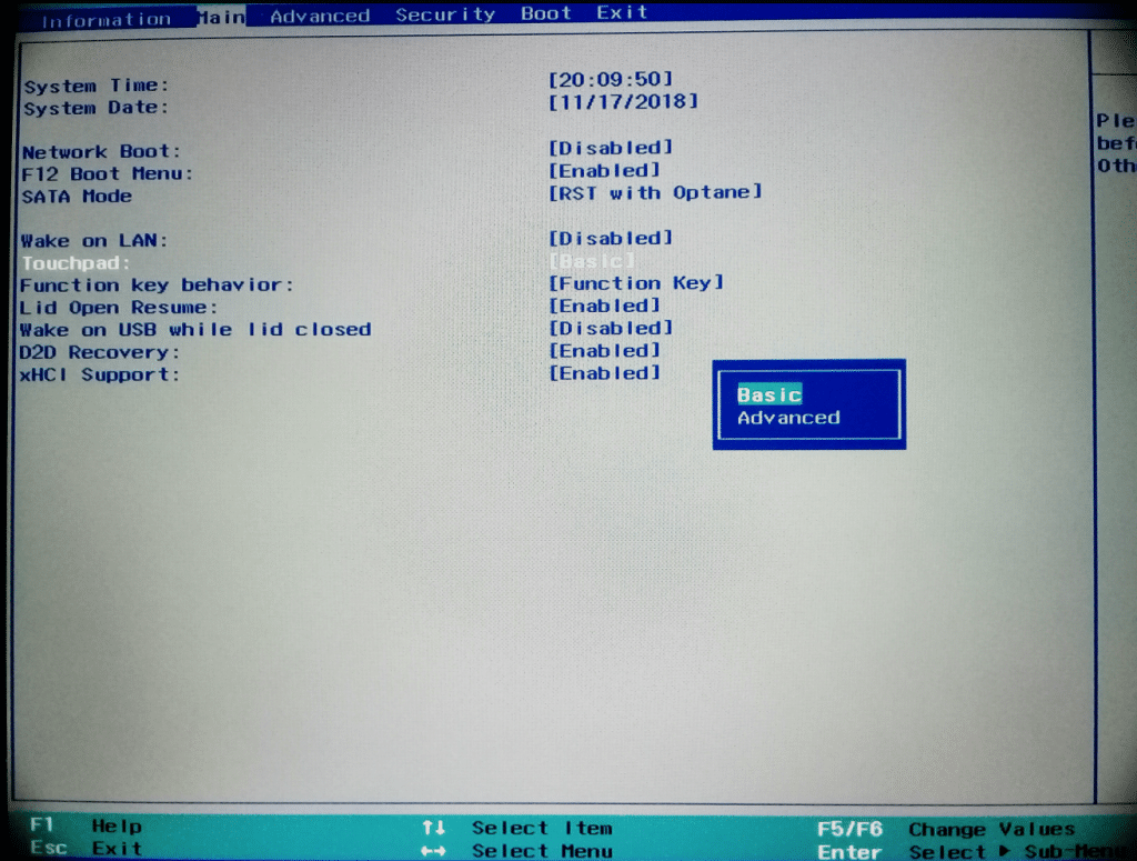 touchpad problema Bios deepin