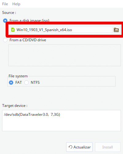 Abra la ISO de Windows 10